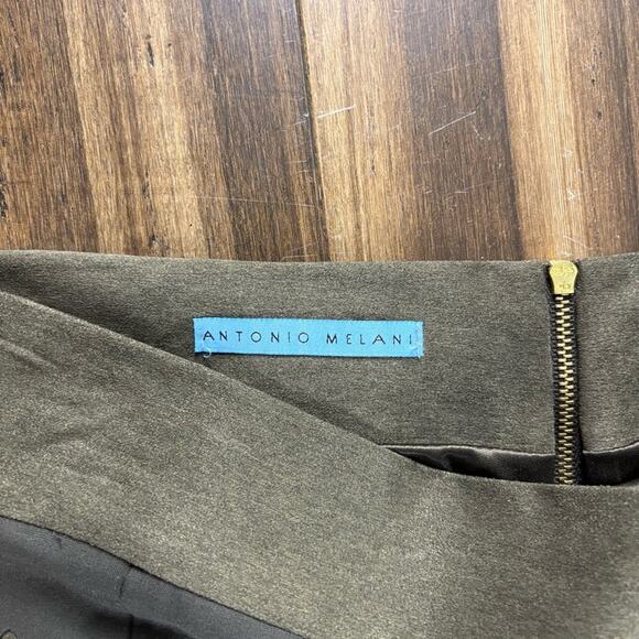 Antonio Melani size 8 Olive Green Pencil Skirt High Waisted Zip Up - Picture 10 of 12